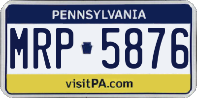 PA license plate MRP5876