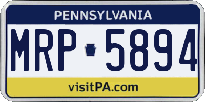 PA license plate MRP5894