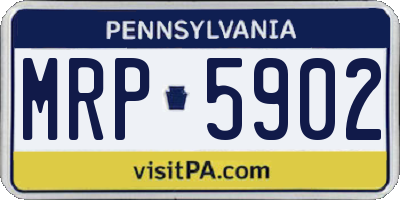 PA license plate MRP5902