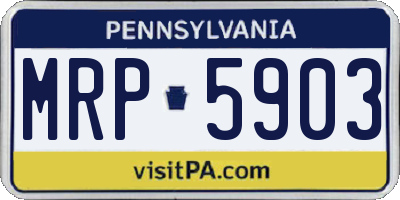 PA license plate MRP5903