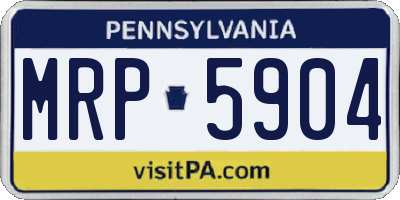 PA license plate MRP5904