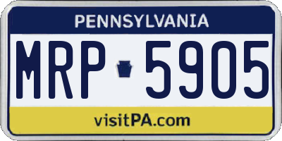 PA license plate MRP5905