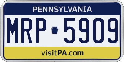 PA license plate MRP5909