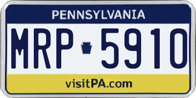PA license plate MRP5910