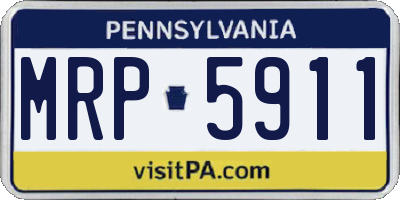 PA license plate MRP5911