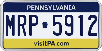 PA license plate MRP5912