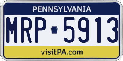 PA license plate MRP5913