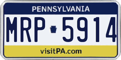 PA license plate MRP5914