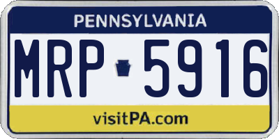PA license plate MRP5916