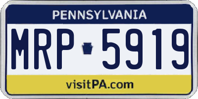 PA license plate MRP5919