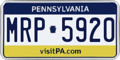PA license plate MRP5920