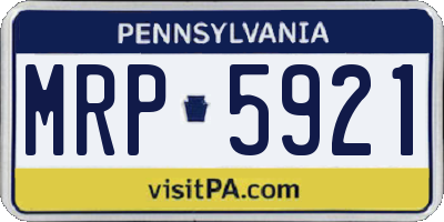 PA license plate MRP5921