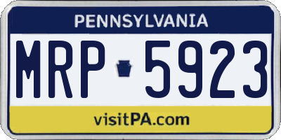 PA license plate MRP5923