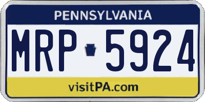 PA license plate MRP5924