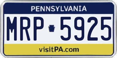 PA license plate MRP5925