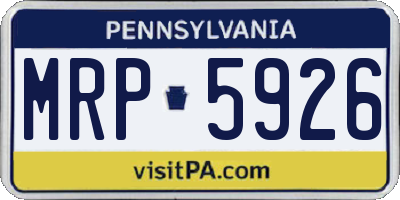 PA license plate MRP5926
