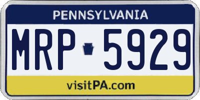 PA license plate MRP5929