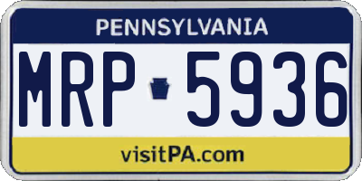PA license plate MRP5936