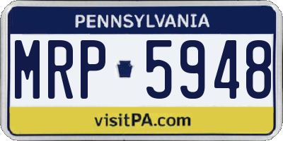 PA license plate MRP5948