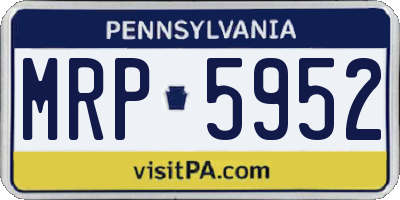 PA license plate MRP5952