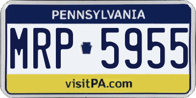 PA license plate MRP5955