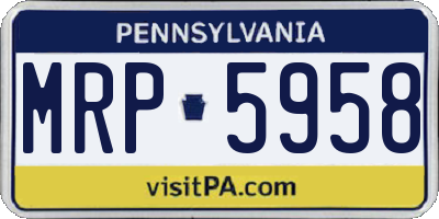 PA license plate MRP5958