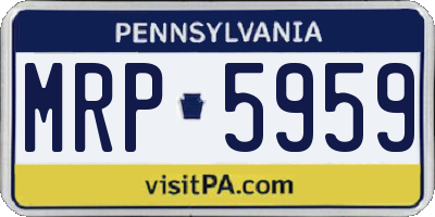 PA license plate MRP5959