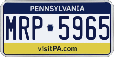PA license plate MRP5965