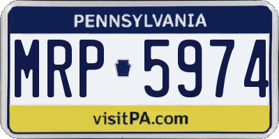 PA license plate MRP5974