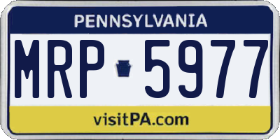 PA license plate MRP5977