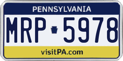PA license plate MRP5978