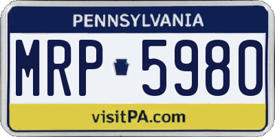 PA license plate MRP5980