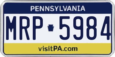 PA license plate MRP5984