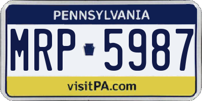 PA license plate MRP5987