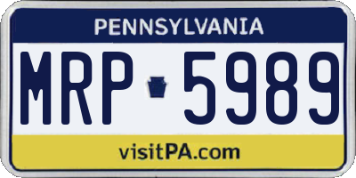 PA license plate MRP5989