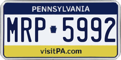 PA license plate MRP5992
