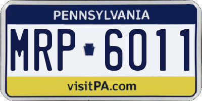 PA license plate MRP6011