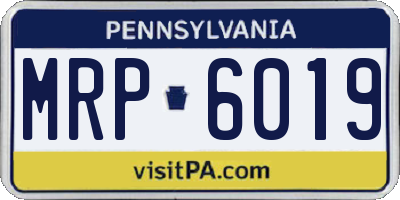 PA license plate MRP6019