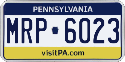 PA license plate MRP6023