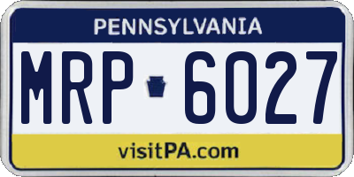 PA license plate MRP6027