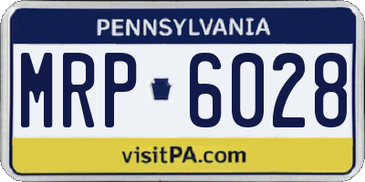 PA license plate MRP6028