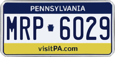 PA license plate MRP6029