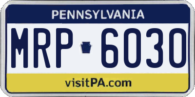 PA license plate MRP6030