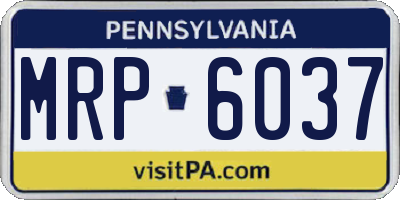PA license plate MRP6037