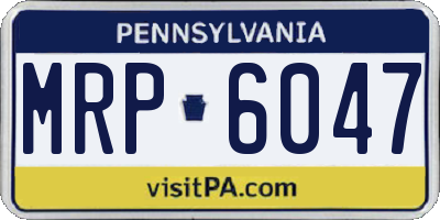 PA license plate MRP6047
