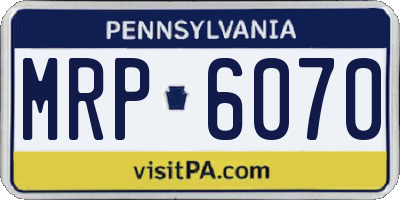 PA license plate MRP6070
