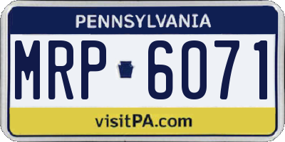 PA license plate MRP6071