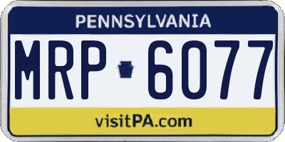 PA license plate MRP6077
