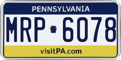 PA license plate MRP6078