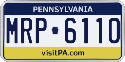 PA license plate MRP6110
